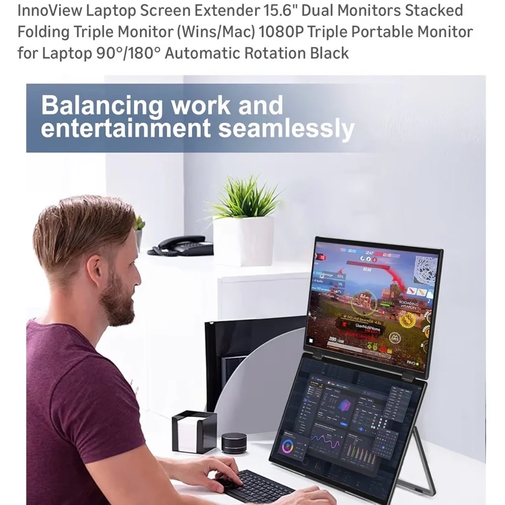 Black Laptop Screen Extender 15.6